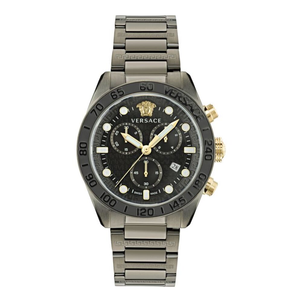 Versace Greca Dome Chrono Bracelet Watch Mens